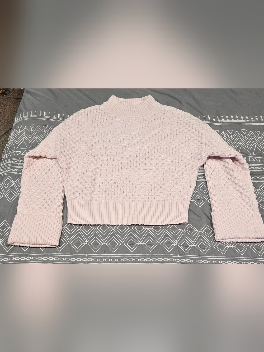 J.Crew Honeycomb Mockneck Sweater In Wool Blend Size Small